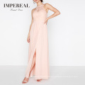 Ladies Western Designs Latest Formal Mesh Lace Patterns Long Pink Dress Women
